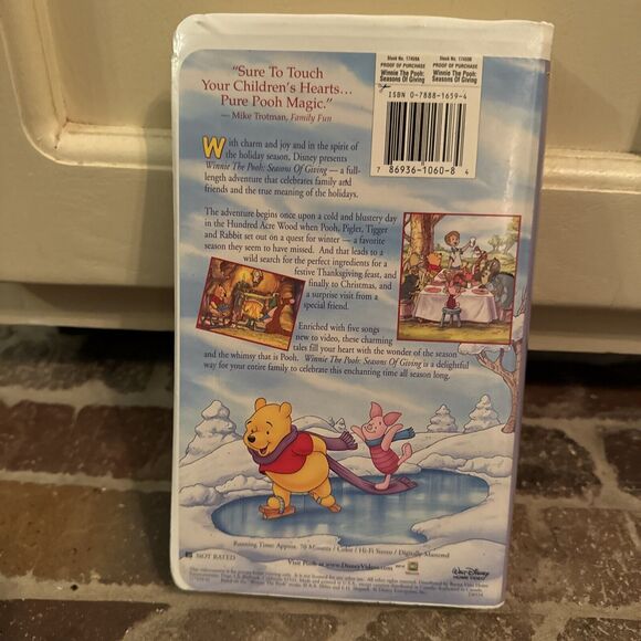 Disney's Winnie The Pooh: Seasons Of Giving VHS Video‎ With Clamshell Case - Picture 2 of 4